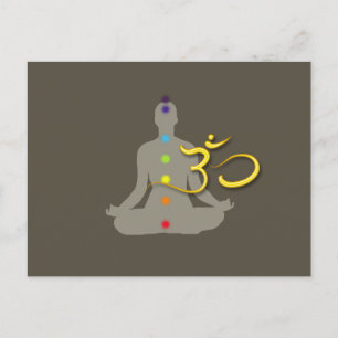 PixDezines Chakra Farbe+Om Symbol Postkarte