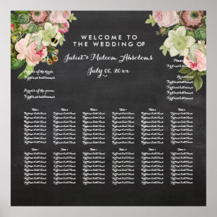 PixDezines chalkboard+Vintage Rose/Sitzplakette Poster
