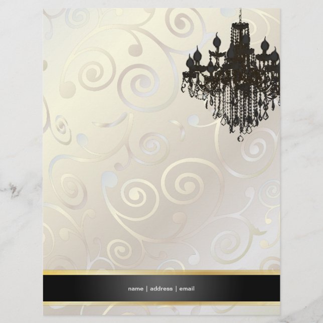 PixDezines Chandelier Wirbel/Perlweiß Flyer (Vorne)