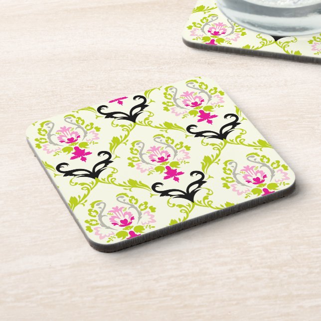 PixDezines Chantal Damask/DIY Hintergrundfarbe Untersetzer (Linke Seite)