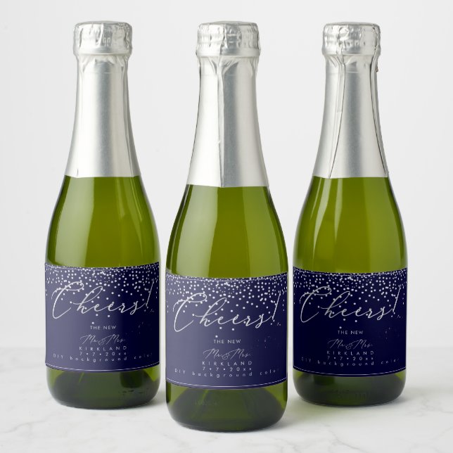 PixDezines Cheers Imitats Silver Confetti DIY Mari (Flaschen)