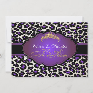 PixDezines cheetah+tiara/16 . Geburtstag Einladung