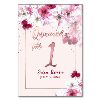 PixDezines Cherry Blüten, Quinceanera Tischnummer