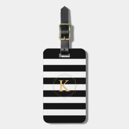 PixDezines CHIC BLACK+WHITE STRIPES /DIY FARBEN Gepäckanhänger