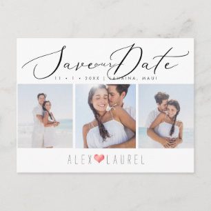 PixDezines Chic Elegante Kalligrafie Datum speiche Postkarte