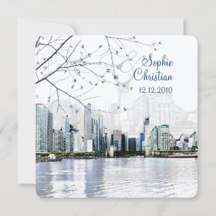 PixDezines Chicago Lakeshore Skyline/Einladungen Einladung