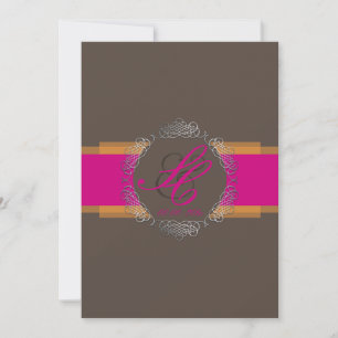 PixDezines Chole Filigree DIY-Farben Orange+rosa Einladung