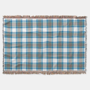 PixDezines Clan Stewart Tartan blau orange Decke