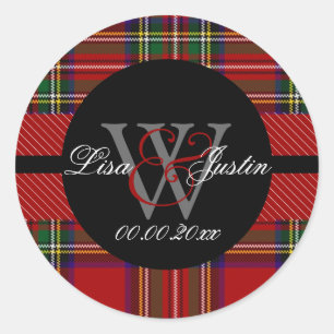 PIxDezines clan stewart tartan Runder Aufkleber