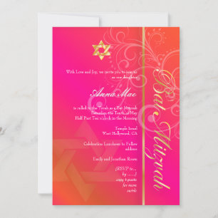 PixDezines classic+swirls Bat Mizwa Einladung
