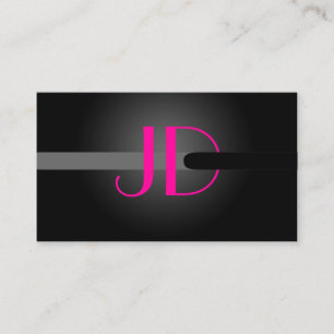 PixDezines Cool Neon Lights Monogram Visitenkarte
