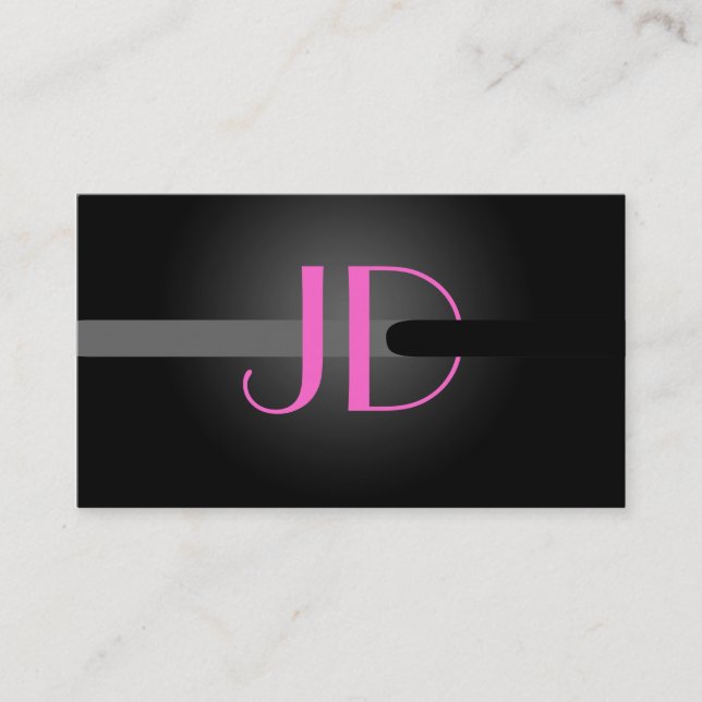 PixDezines Cool Neon Lights Monogramm Visitenkarte (Vorderseite)