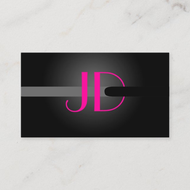 PixDezines Cool Neon Lights Monogramm Visitenkarte (Vorderseite)