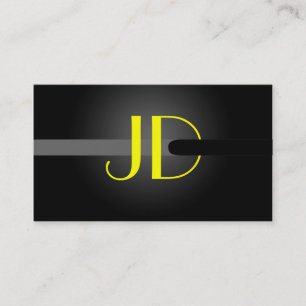 PixDezines Cool Neon Lights Monogramm Visitenkarte
