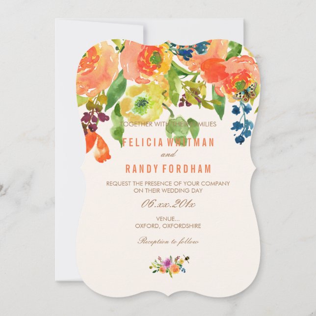 PixDezines Coral Ranunculus/DIY Hintergrund Einladung (Rückseite)