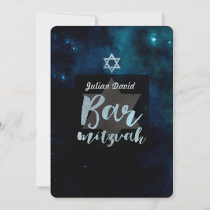 PixDezines Cosmic Bar Mitzwa ✡ Einladung