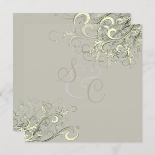 PixDezines Creme Wirbel+Graphit/DIY Hintergrund Einladung