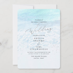 PixDezines Crystal Blue Shoreline, Beach Wedding Einladung