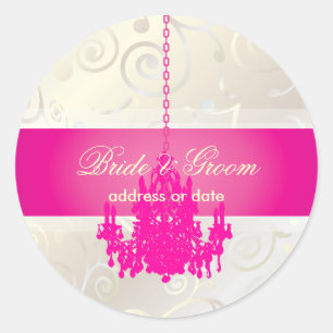 PixDezines Cupcakes Swirls+Hot Pink Kronleuchter Runder Aufkleber