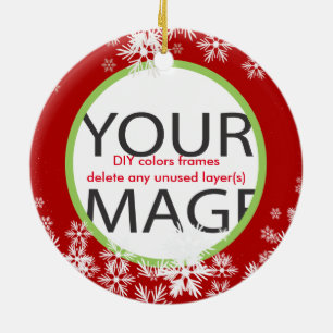 PixDezines Custom Foto Ornament/DIY Farben Keramikornament