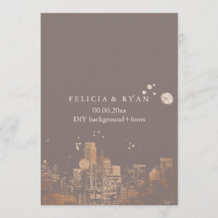 PixDezines Dallas Skyline/Rosa Gold/DIY Hintergrun Einladung