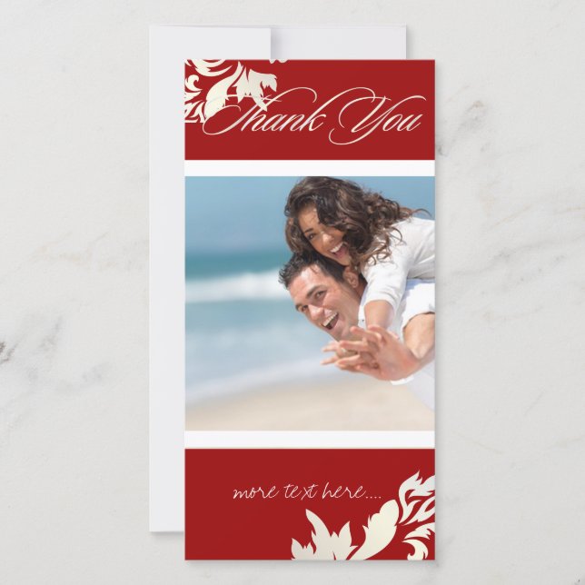 PixDezines Damask 12/Danke/DIY Farbe Dankeskarte (Vorderseite)