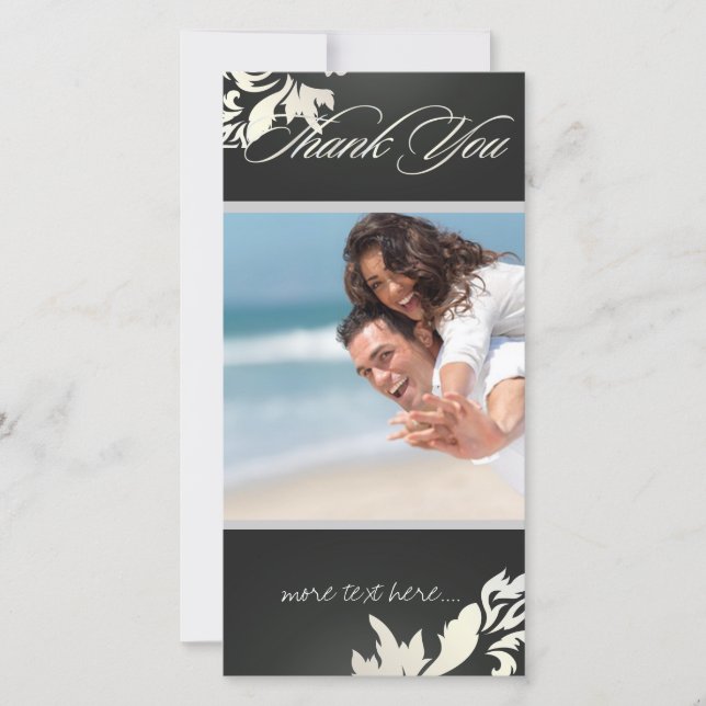 PixDezines Damask 12 Foto Vielen Dank Dankeskarte (Vorderseite)