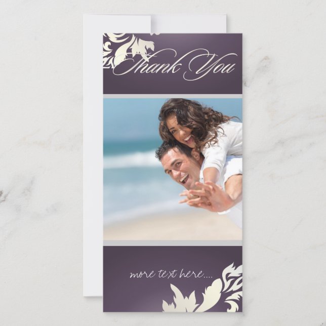 PixDezines Damask 12 Foto Vielen Dank Dankeskarte (Vorderseite)