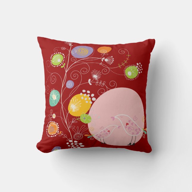 PixDezines Dandelions/Daisisis+Rose/Deuchhintergru Kissen (Vorderseite)