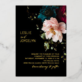 PixDezines Dark Moody Floral Arrangement Folieneinladung