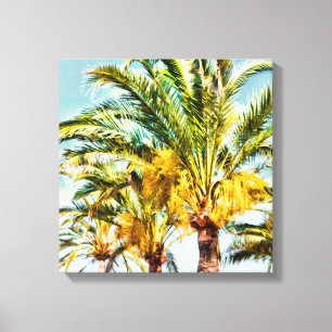 PixDezines Date Palms/Light Blue Leinwanddruck