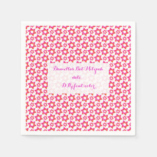 PixDezines Davidstern/pink/oj/mitzwa Serviette