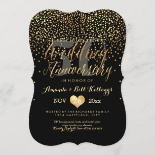 PixDezines Dazzled Gold/50. Hochzeitstag Einladung