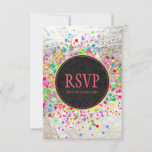 PixDezines Dazzled/Neon-Specks/Bat-Mizwa-RSVP Einladung