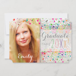 PixDezines Dazzled Rainbow Abschluss/Confetti Einladung