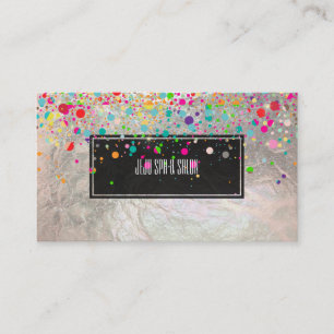 PixDezines dazzled/Regenbogen/Faux Silberfolie Visitenkarte