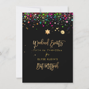 PixDezines Dazzled Regenbogen Mitzvah-Wochenendeve Save The Date