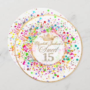 PixDezines Dazzled/Regenbogen/Sweet+15 Einladung