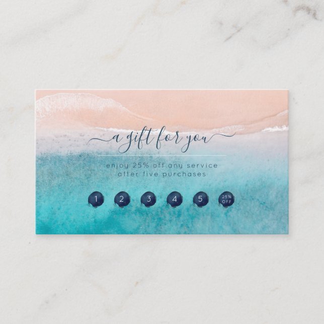 PixDezines Deep Blue Sea Beach Reward Card Visitenkarte (Vorderseite)