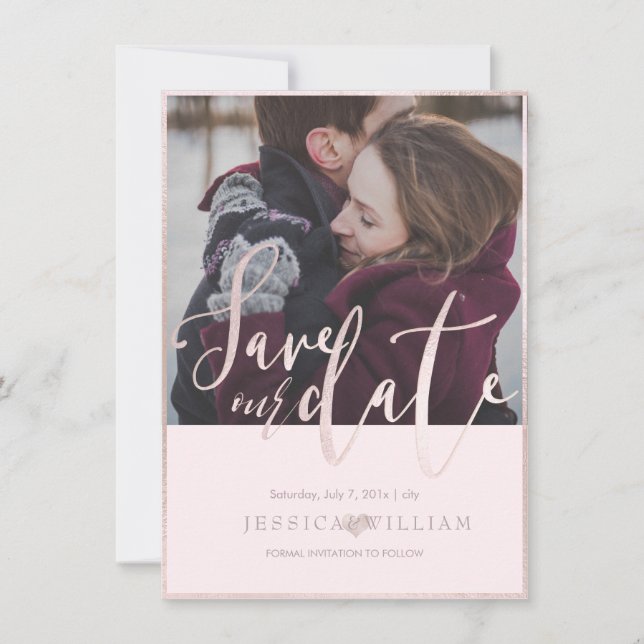 PixDezines DELICATE LIEBE BLUSH PINK DIY HINTERGRU Save The Date (Vorderseite)