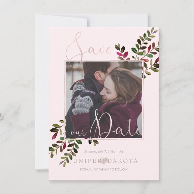 PixDezines DELICATE LIEBE BLUSH PINK DIY HINTERGRU Save The Date (Vorderseite)