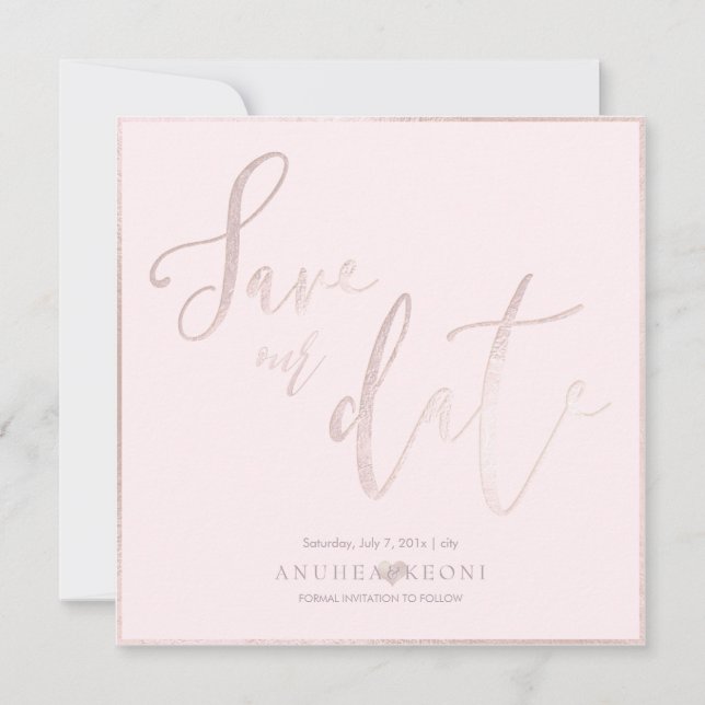 PixDezines DELICATE LIEBE BLUSH PINK DIY HINTERGRU Save The Date (Vorderseite)