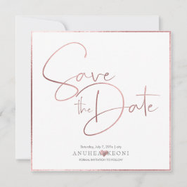 PixDezines DELICATE LIEBE IMITATE ROSE GOLD FOIL Save The Date