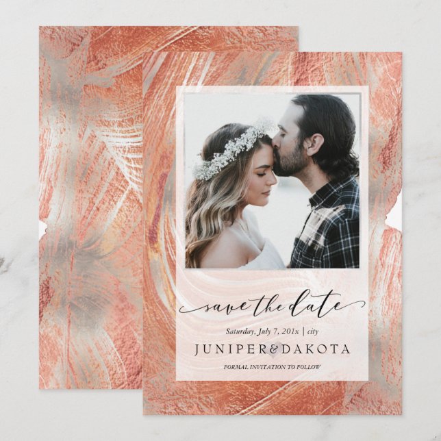 PixDezines Desert Stone Silver Einladung (Vorne/Hinten)