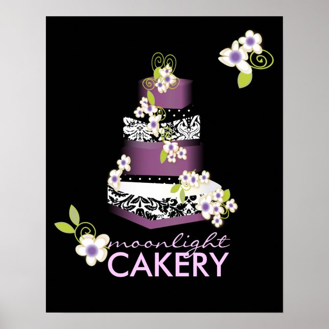 PixDezines Desiree Damask Cake, Lilac Poster (Vorne)