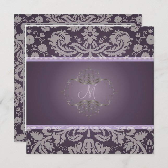 PixDezines DESIREE DAMASK/DIY-Hintergrund Einladung (Vorne/Hinten)
