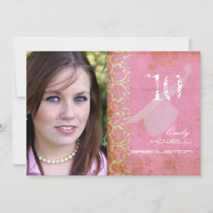 PixDezines Desiree Damast/Vintage+Rosa Einladung