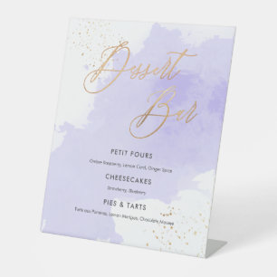 PixDezines Dessertbar Lavendel-Watercolor-Probe  Sockelschild