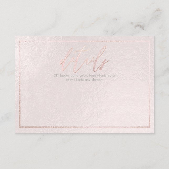 PixDezines DETAILS CARDS BLUSH PINK Begleitkarte (Vorderseite)