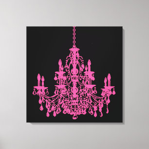 PixDezines DIY Background/Pink Crystal Chandelier Leinwanddruck